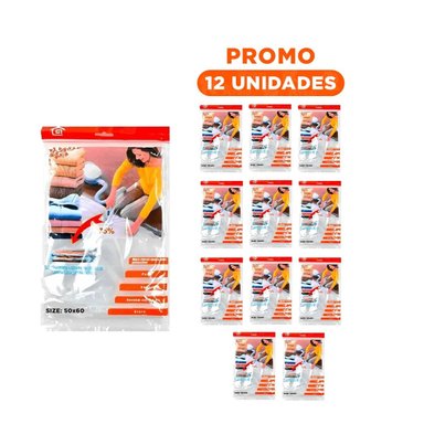 PACK12 EMPAQUE AL VACIO HOGAR 50 X 60 CM COLOR ANARANJADO PARA AHORRO Y+REGALO STICKER