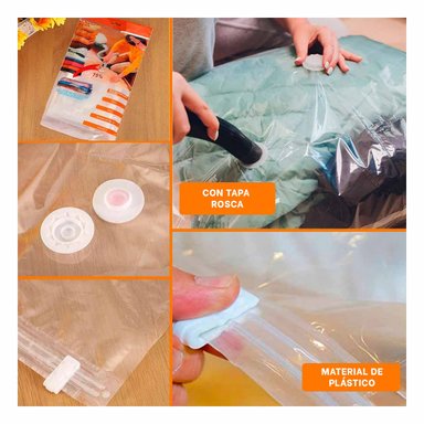 PACK4 FUNDA HERMETICA DE ALMACENAR HO30725 Y+BANDERITAS ADHE