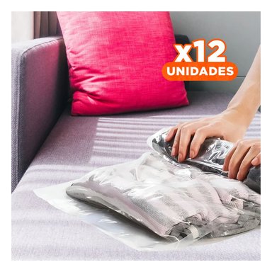 PACK12 CONTENEDOR DOMESTICO AL VACIO 60CMX80CM ANARANJADO