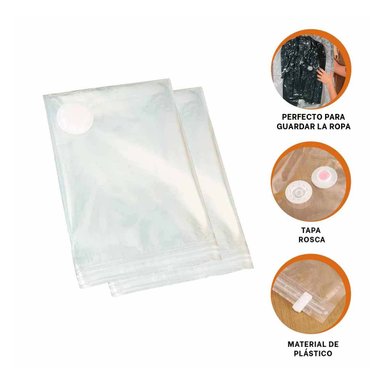 PACK2 EMPAQUE AL VACIO 50CM X 60 CM HO30725 Y+LIGAS DE REGAL