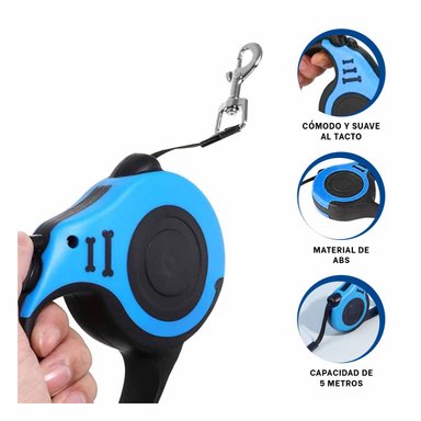 PACK2 SOGA PARA PERRO 5M AZUL Y+BANDERITAS ADHESIVAS