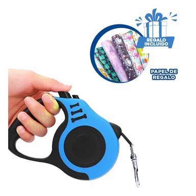 PACK12 CORREA PARA PERRO 5M AZUL Y+PAPEL DE REGALO