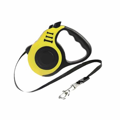 SOGA RETRACTIL PARA PASEAR MASCOTAS 5M EN COLOR AMARILLO