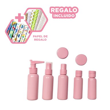 PACK12 ENVASES PRACTICOS EN ROSA Y+PAPEL DE REGALO