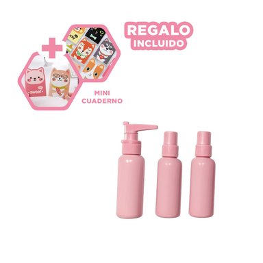 BOTELLAS PARA EQUIPAJE ORGANIZADO EN ROSA Y+REGALO AGENDITA