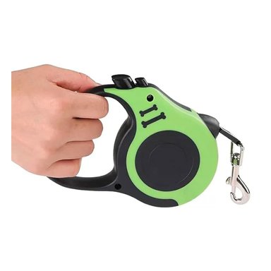 PACK2 SOGA RETRACTIL SEGURA EN VERDE PARA PASEAR MASCOTAS