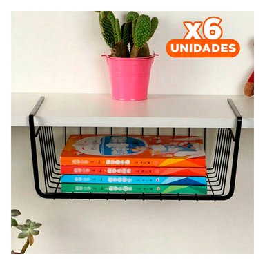 PACK6 MODULO FLOTANTE METALICO NEGRO 29X20X27CM PARA ORDEN FUNCIONAL DIARIO Y+REGALO STICKER