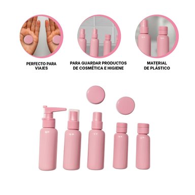 PACK2 BOTELLAS PARA EQUIPAJE EN ROSA Y+REGALO AGENDITA
