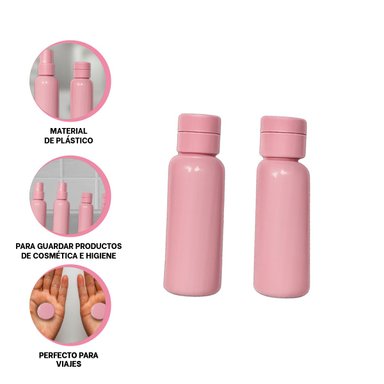 PACK2 BOTELLAS RECARGABLES EN ROSA Y+BANDERITAS ADHESIVAS