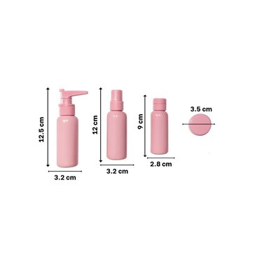 JUEGO DE ENVASES PORTATILES 7 PIEZAS COLOR ROSADO PARA TRANSPORTE SEGURO Y FACIL Y+PAPEL REGALO - 4