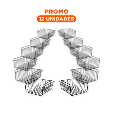 PACK12 MODULO AEREO METALICO NEGRO 29X20X27CM PARA OPTIMIZAR ESPACIO Y+REGALO STICKER