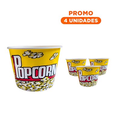 PACK4 BALDE PARA PALOMITAS EN CASA DE COLOR AMARILLO