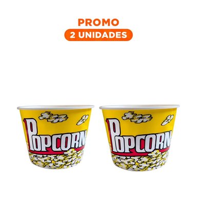 PACK2 CUBETA POPCORN PARA CINE CASERO EN AMARILLO