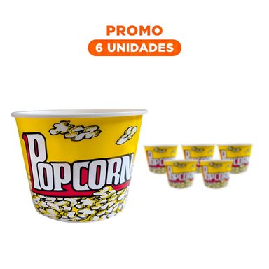 PACK6 BALDE SNACK PERFECTO PARA PELIS EN AMARILLO