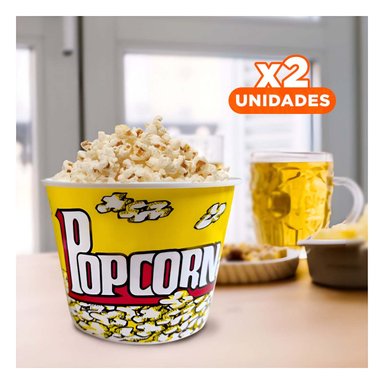 PACK2 BALDE PARA SERVIR PALOMITAS AMARILLO Y+REGALO STICKERS