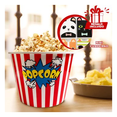 CUBETA PLASTICA Y DIVERTIDA EN ROJO Y+REGALO AGENDITA