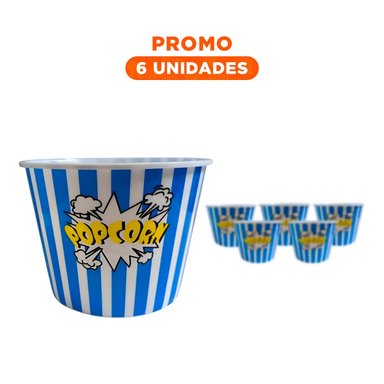 PACK6 BALDE SNACK PERFECTO PARA PELIS EN AZUL