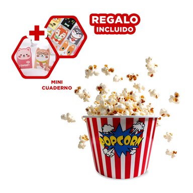 PACK6 CUBETA PARA PALOMITAS EN COLOR ROJO Y+REGALO AGENDITA