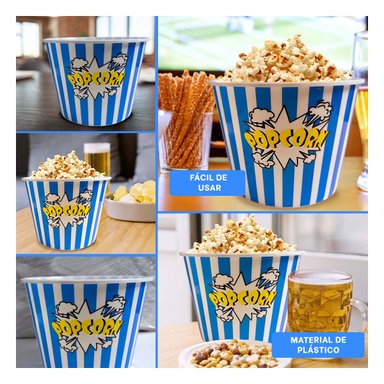 PACK4 BALDE PRACTICO DE PALOMITAS AZUL Y+REGALO AGENDITA