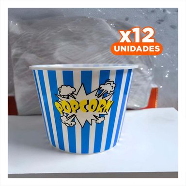 PACK12 CUBO FIESTA POPCORN EN AZUL Y+REGALO STICKERS