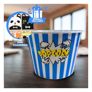 CUBETA PLASTICA Y DIVERTIDA EN AZUL Y+REGALO AGENDITA