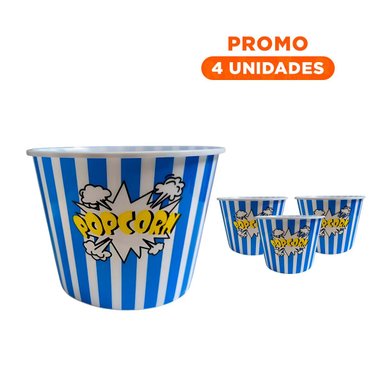 PACK4 BALDE PARA PALOMITAS EN CASA DE COLOR AZUL