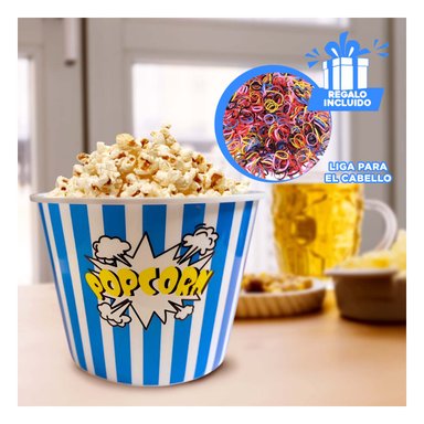 PACK12 BALDE DE PALOMITAS EN COLOR AZUL Y+LIGAS DE REGALO