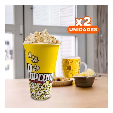 PACK2 BALDE PARA SERVIR PALOMITAS AMARILLO Y+REGALO STICKERS