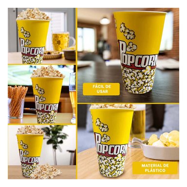 CUBETA PARA PALOMITAS DE 11.3 X 17 X 6.9CM EN AMARILLO