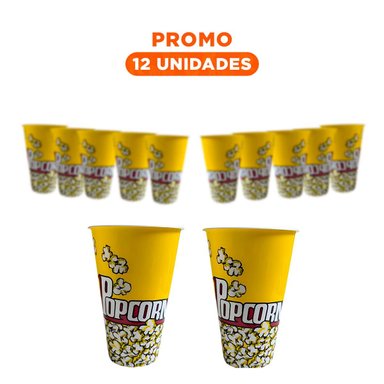 PACK12 CUBO FIESTA PARA PALOMITA DE 11.3 X17X6.9 CM AMARILLO