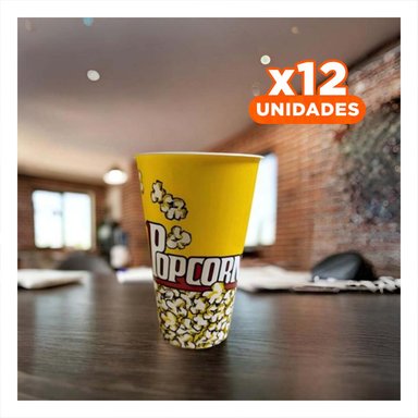 PACK12 CUBO FIESTA POPCORN EN AMARILLO Y+REGALO STICKERS