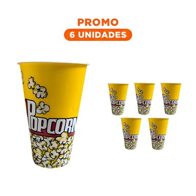 PACK6 BALDE SNACK PERFECTO PARA PELIS EN AMARILLO