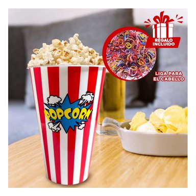 PACK6 CUBETA PARA CINE NOCTURNO EN ROJO Y+LIGAS DE REGALO