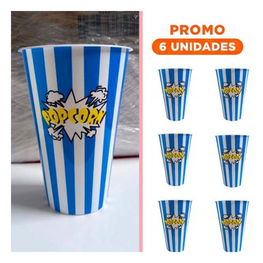 PACK6 RECIPIENTE SNACK PERFECTO PARA PELIS DE COLOR AZUL