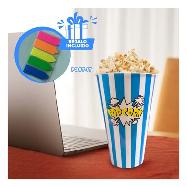 PACK4 CUBO DE ALIMENTOS RICOS EN AZUL Y+BANDERITAS ADHESIVAS