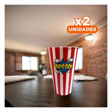 PACK2 BALDE PARA SERVIR PALOMITAS ROJO Y+REGALO STICKERS