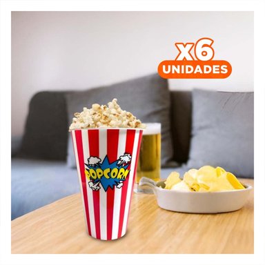 PACK6 EMVASE DE PALOMITAS EN ROJO Y+REGALO STICKERS