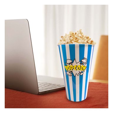 CUBETA DE FIESTAS PARA POPCORN AZUL Y+LIGAS DE REGALO