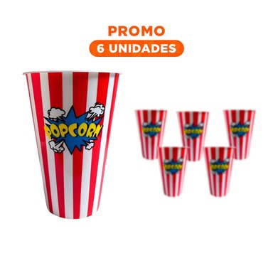 PACK6 RECIPIENTE SNACK PERFECTO PARA PELIS DE COLOR ROJO
