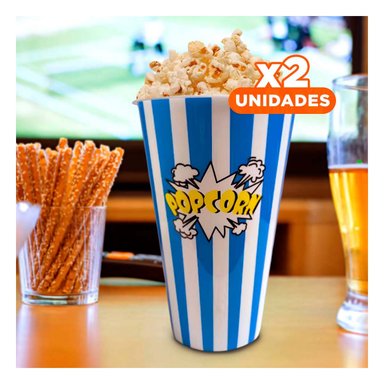 PACK2 BALDE PARA SERVIR PALOMITAS AZUL Y+REGALO STICKERS