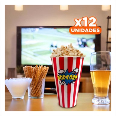 PACK12 EMVASE FIESTA POPCORN EN ROJO Y+REGALO STICKERS