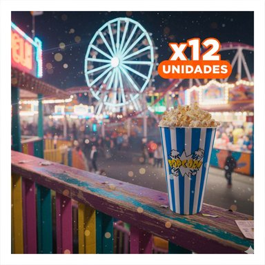 PACK12 EMVASE FIESTA POPCORN EN AZUL Y+REGALO STICKERS