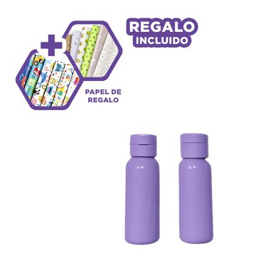 BOTELLAS PORTATILES PARA COSMETICOS LILA Y+PAPEL DE REGALO