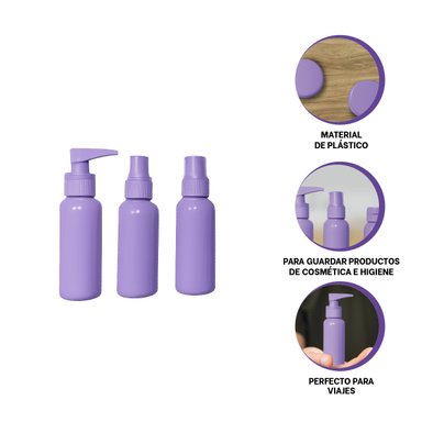 PACK2 ENVASES PRACTICOS PARA TUS RUTINAS LILA Y+LIGAS DE REGALO