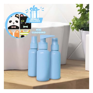 PACK12 ENVASES PARA LIQUIDOS EN CELESTE Y+REGALO AGENDITA