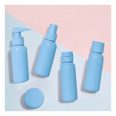 PACK4 ENVASES PARA PRODUCTOS LIQUIDOS EN COLOR CELESTE