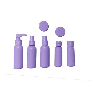 PACK2 BOTELLAS PORTATIL DE COSMETICO LILA Y+PAPEL DE REGALO