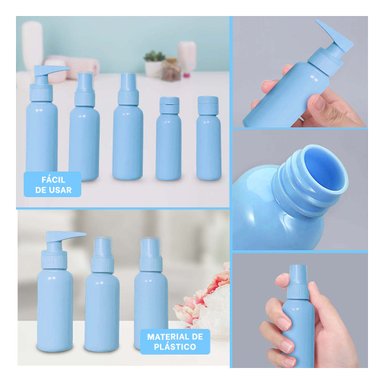 PACK6 BOTELLA PORTATIL DE COSMETICO CELEST Y+REGALO STICKERS