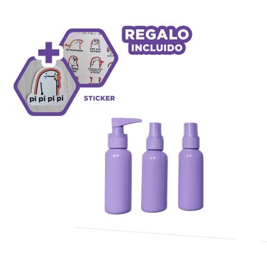 BOTELLAS DISPENSADORAS PARA CREMAS EN LILA Y+REGALO STICKERS