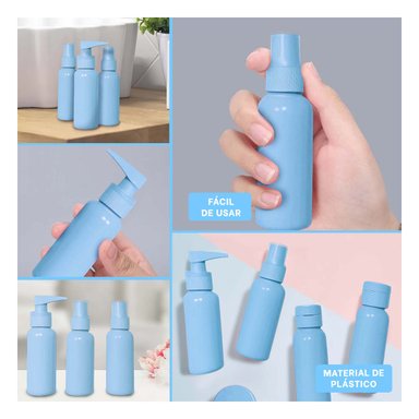 PACK6 BOTELLA DE VIAJE PERSONALES CELESTE Y+REGALO AGENDITA